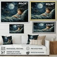 thumbnail image 4 of Designart "Haven of Childhood Memories in Blue I" People Framed Wall Art Decor - Traditional Blue Nursery Entryway Framed Wall Art, 4 of 6