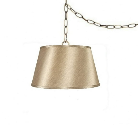 Satin Sand 19 Inch Drum Portable Swag Lamp Shade