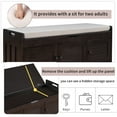 thumbnail image 3 of MODERNLUXE Banc de Rangement pour Chaussures de 43,5 Pouces avec 3 Portes, Banc d'Entrée avec Coussin Amovible et Compartiment Caché pour Salon, Entrée, Espresso, 3 of 8