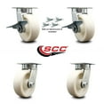 thumbnail image 2 of 6 Inch KP Nylon Caster Set with Ball Bearings 4 Swivel Locks 2 Brakes SCC, 2 of 2