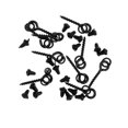 thumbnail image 4 of 10 Pcs Vis avec Bagues + 20 Pcs Crochets Butées Butées Montages Noir, 4 of 7