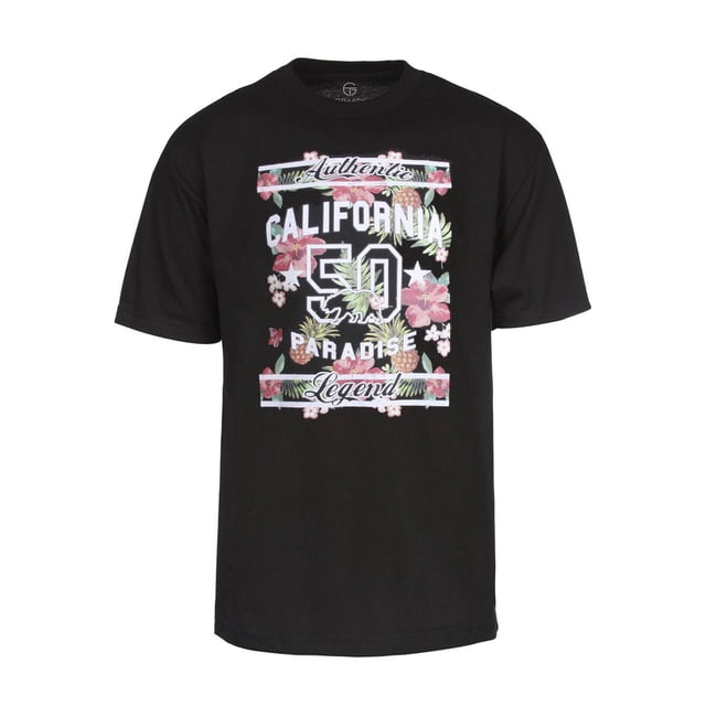 California Pride T-Shirts à Manches Courtes pour Hommes - Fleurs de Paradies - Grand