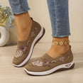 thumbnail image 2 of YLYL Womens Embroidered Knit Sneakers Thick Sole No Slip Arch Support Breathable Lightweight Walking Shoes, 2 of 9