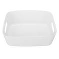 thumbnail image 2 of Panier de Rangement, Large Application Bac en Plastique Blanc Brillant pour Salle de Bain, 2 of 8