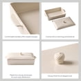 thumbnail image 3 of Better Homes & Gardens Artisan 9.3" x 15.5" Cream Stoneware Roasting Pan with Lid, 3 of 21