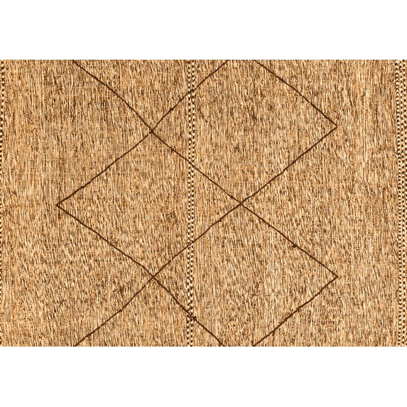 Ahgly Company Indoor Rectangle Abstract Orange Modern Area Rugs, 6' x 9'