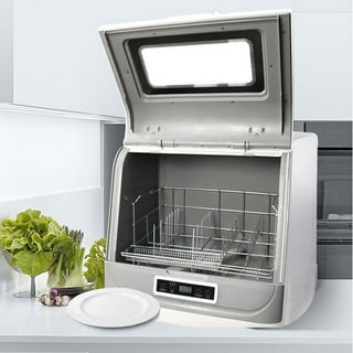 Aiqidi Portable Countertop Dishwasher, 900W White Compact Dish