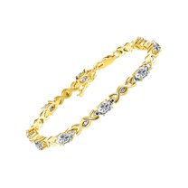 RYLOS Bracelets for Women 925 Yellow Gold Plated Silver XOXO Hugs & Kisses Bracelet Gemstone & Diamonds Adjustable to Fit 7"-8" Wrist, 10 - 6X4MM White Topaz Jewelry for Women Friendship