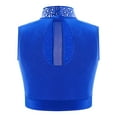 thumbnail image 2 of YiZYiF Kids Girls Lyrical Dance Crop Top Mock Neck Sleeveless Rhinestones Dancing Vests Tank Tops Blue 6, 2 of 7