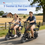 EILLEO Pro Electric Scooter With Seats For Adults, 750W Motor with Pet Basket for Pets & Groceries,18.75MPH 20 Mile Range E-Bike with Seat & Dual Brakes