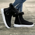 thumbnail image 6 of Winter Warmth Faux Fur Snow Boots Women 2024 Faux Suede Warm Plush Ankle Boots Woman Lightweight Non Slip Cotton Shoes Plus Size (Gray,37), 6 of 6