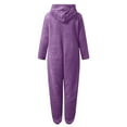 thumbnail image 3 of WOYY Toddler Girls Hooded Onesie Cute Soft Warm Zipper Jumpsuit Romper, Sizes 4-5T, 3 of 4