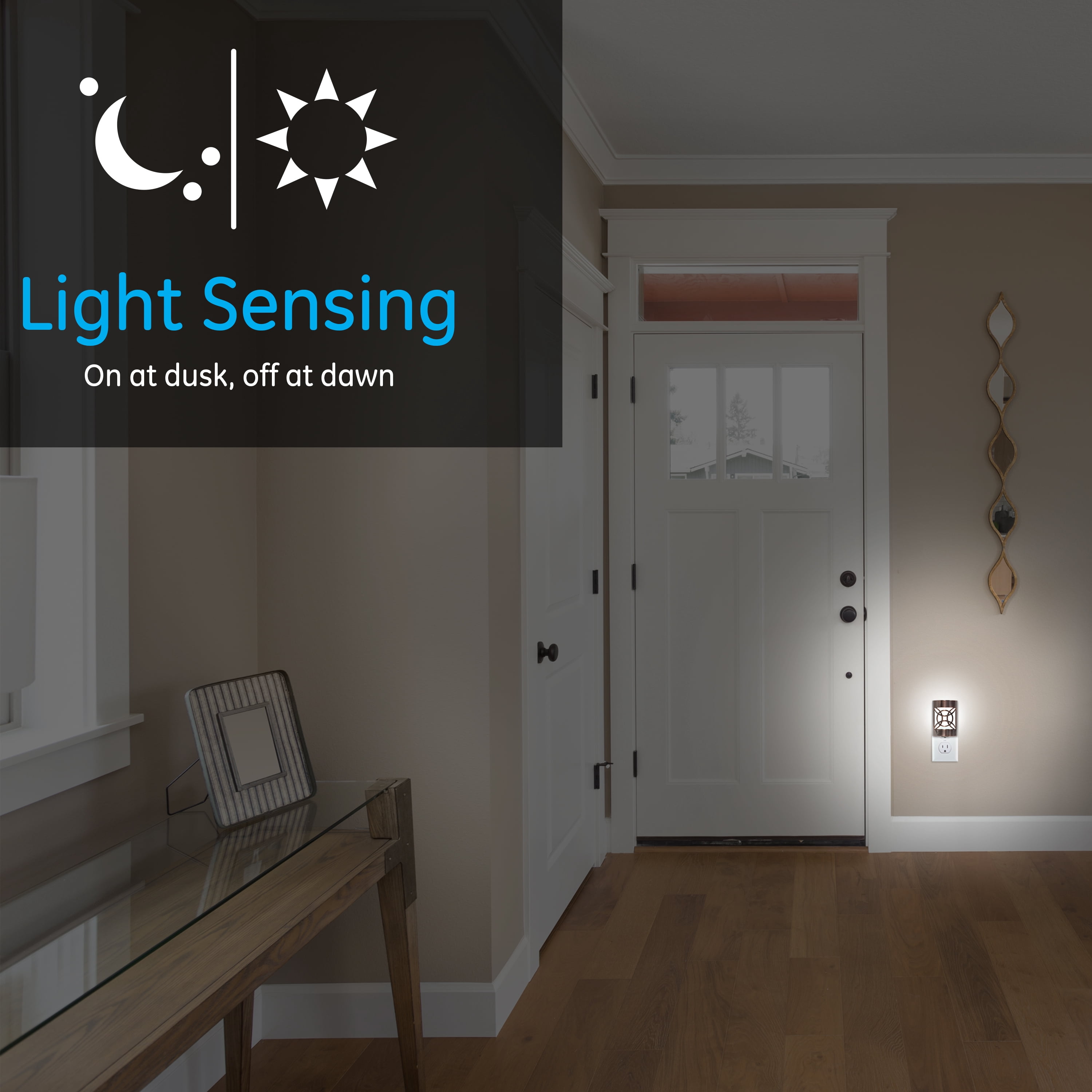 GE CoverLite LED Night Light, Geometric Oil-Rubbed Bronze, 11332