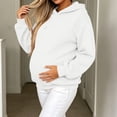 thumbnail image 2 of AKOEE Maternity Clothes Women Sweatshirts Loose Soft Zip-Breastfeeding Nursing Pullover Sweater Hoodie (M, White), 2 of 8