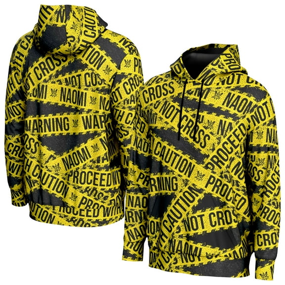 Men's ProSphere Black Naomi Caution Tape Pullover Hoodie