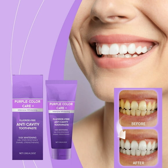 Latrodar Purple Tooth Paste For Teeth Mint Toothpaste Color Corrector Purple Tooth Paste For Tooth Stain Removal 120g Victoria Day Best Friend Gifts for Women