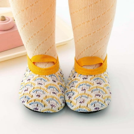 

YOUSNH Spring and Summer Children Baby Toddler Shoes Boys and Girls Flat Bottom Lightweight on Hollow Breathable Elastic Band Comfortable Kids Shoes Yellow 9