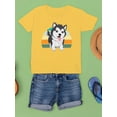 thumbnail image 3 of Husky Pup Retro Design T-Shirt Juniors -Image by Shutterstock,  Small, 3 of 4