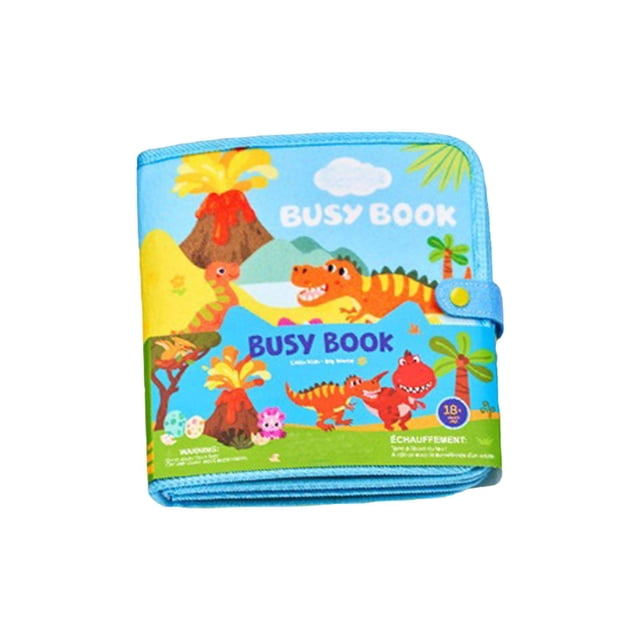 Siruishop Cloth Book Cartoon Recognition Development Kids Busy Board Holiday Gift Dinosaur
