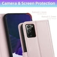 thumbnail image 5 of Furiet Wallet Case for Samsung Galaxy Note 20 Ultra 5G with Tempered Glass Screen Wrist/Shoulder Strap, Card Slot Phone Cover for Note20 Plus Notes 20Ultra Note20+ U + 20+ Twenty Not S20 Rose Gold, 5 of 8