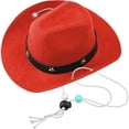 thumbnail image 1 of Mini Western Cowboy Pet Hat Sunshade Party Costume Accessory for Dogs Cats Woolen Fabric, 1 of 4