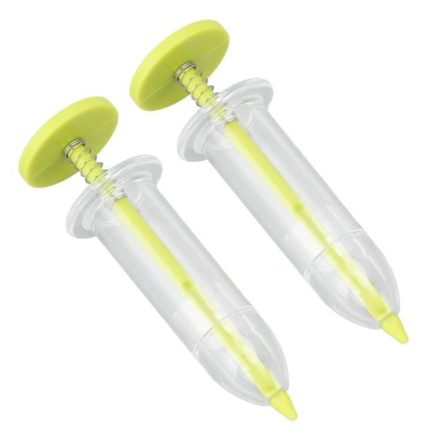 2 Pcs Mini Distributeur de Graines Semoir Petit Épandeur de Graines Réglable Semoir à Main Outil de Jardinage Jaune