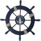 thumbnail image 1 of Decoración de madera de la pared de la rueda del barco del timón del pirata con el ancla, 1 of 5