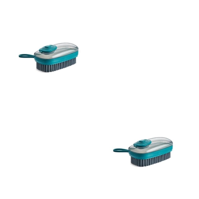 Yuarrent Cepillo de limpieza Ropa de plástico ligero Zapatos Herramienta de limpieza del hogar Cepillos de lavandería hidráulicos Cocina Verde negruzco 2piezas