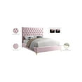 thumbnail image 2 of Meridian Furniture Cruz Solid Wood Tufted Velvet Full Bed in Pink, 2 of 9