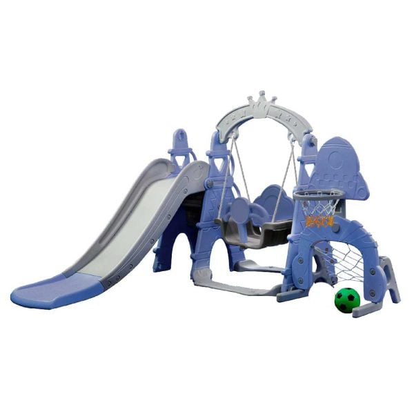 Resbaladilla y columpio infantil KIDDO Parque de diversiones 3 en 1 Azul