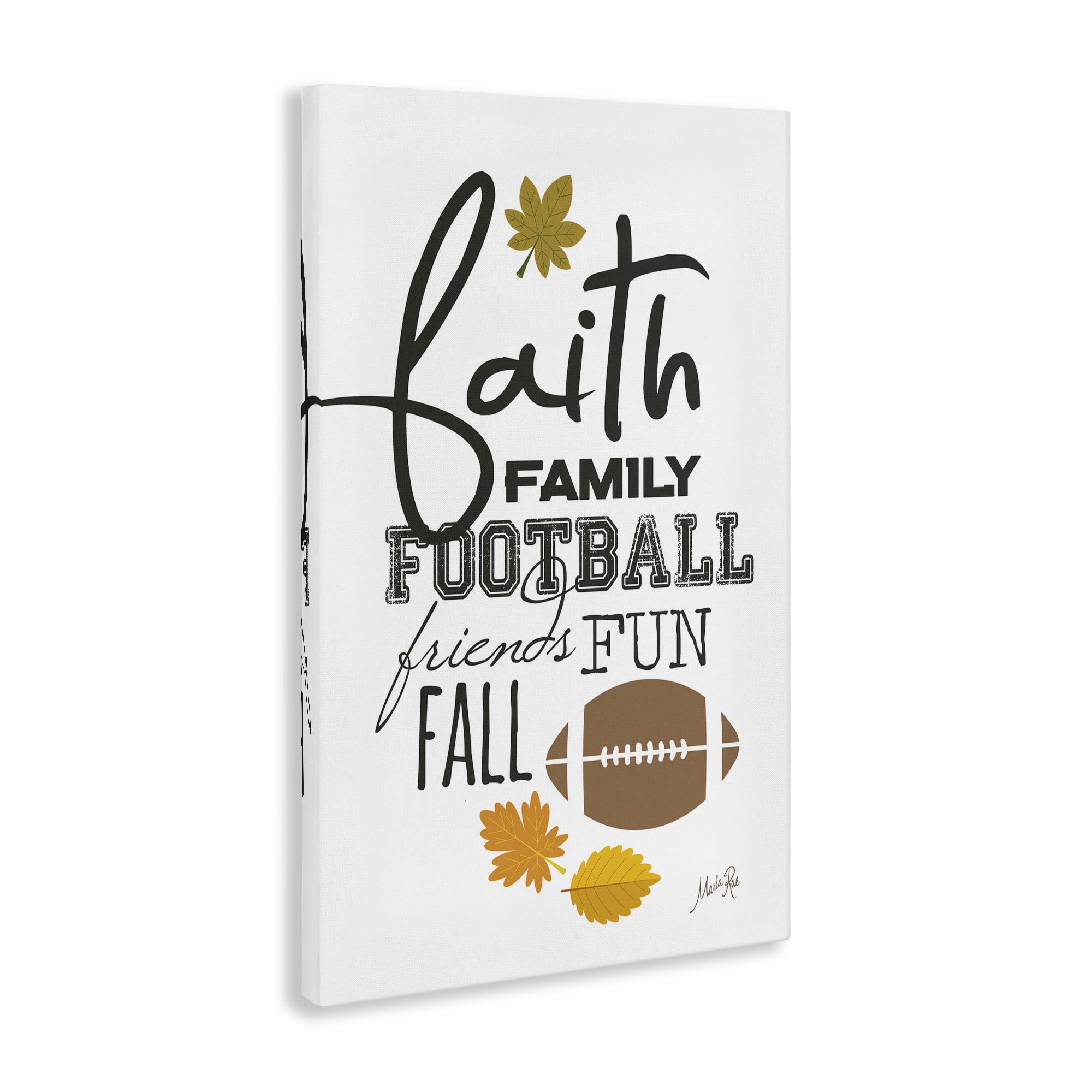 Stupell Industries Faith Family Football Sports Painting Gallery Wrapped Canvas Art Print Wall Art, 20 x 30