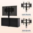 thumbnail image 2 of Rattan TV Stand with Mount, 4-Drawer Farmhouse Media Console for TVs up to 70", for Living Room & Bedroom, Black, 2 of 9