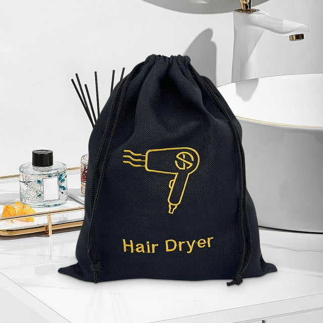 Amzcrzy Storage and Organization Hairdryer Holdall Environmental Jute Like Dustproofing Drawstring Bag for Hair Dryer Portable Long-Lasting and Multi-Functional Storage Home Storage