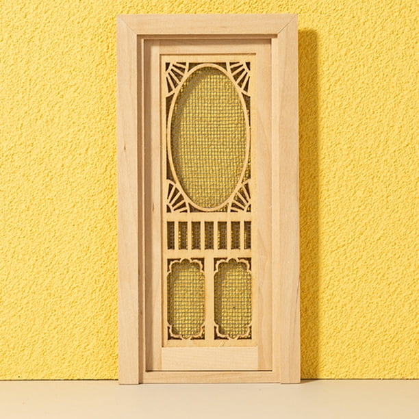 Modelo de muebles Accesorios de modelo Puerta de madera Modelo de muebles Creativo para muñecas