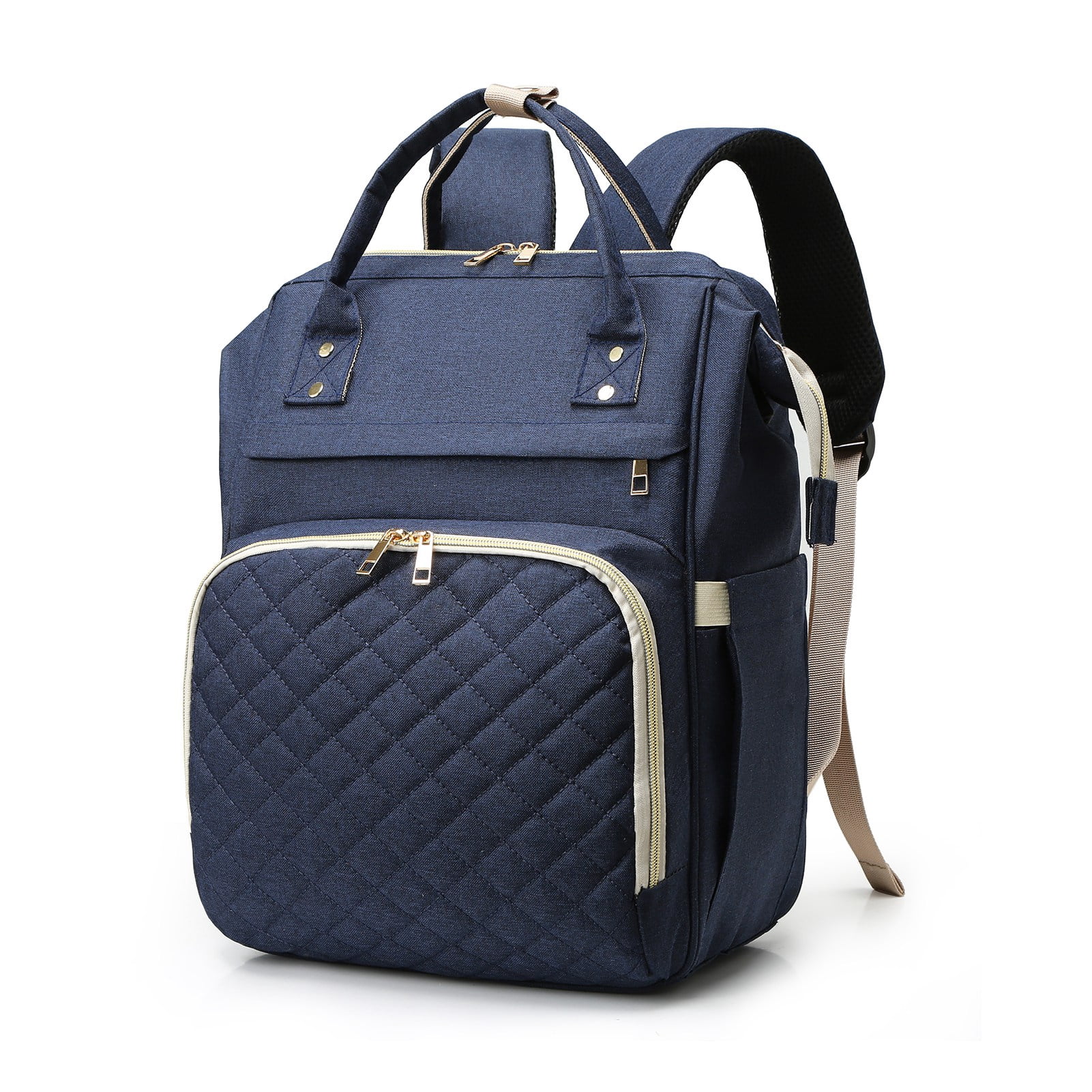 Nieyigj Diaper Bag Backpack for Women, Large Capacity Blue Travel Baby Bag with USB Charging Port & Insulated Pockets, 17.3 x 12.2 x 0.8 inches / 44 x 31 x 2 cm