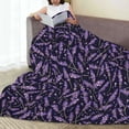 thumbnail image 6 of Honeii Lavender Flowers Print Fleece Blanket - Throw Blanket for Bed, Sofa, Couch, Camping, and Travel , Microplush Ultra Soft Warm Blanket-50"x40", 6 of 7