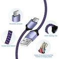 thumbnail image 3 of USB Charger Block,FiveBox 2pc 1A USB Wall Charger Block with 2pcs Nylon Android Type C Charger Cable USB C Charging Cable 6ft USB Brick Phone Charger Adapter USB Plug Fast Charging Block,Purple, 3 of 7