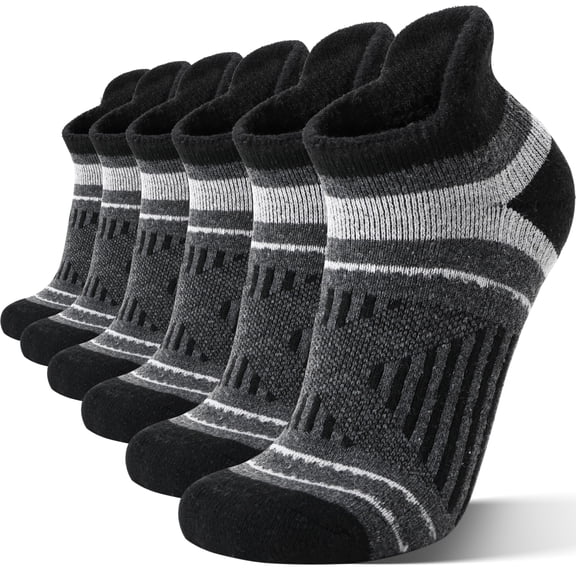Medias de Senderismo EBMORE de Lana Merino con Compresión para Invierno Paquete de 6 Pares