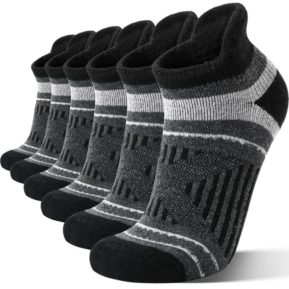 Medias de Senderismo EBMORE de Lana Merino con Compresión para Invierno Paquete de 6 Pares