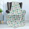 thumbnail image 4 of Cartoon Soft Flannel Fleece Throw Blanket, Simplistic Colorful of Various Dinosaurs Mountains and Palm Trees Print, Cozy Plush for Indoor and Outdoor Use, 70" x 90", Multicolor, by Ambesonne, 4 of 5
