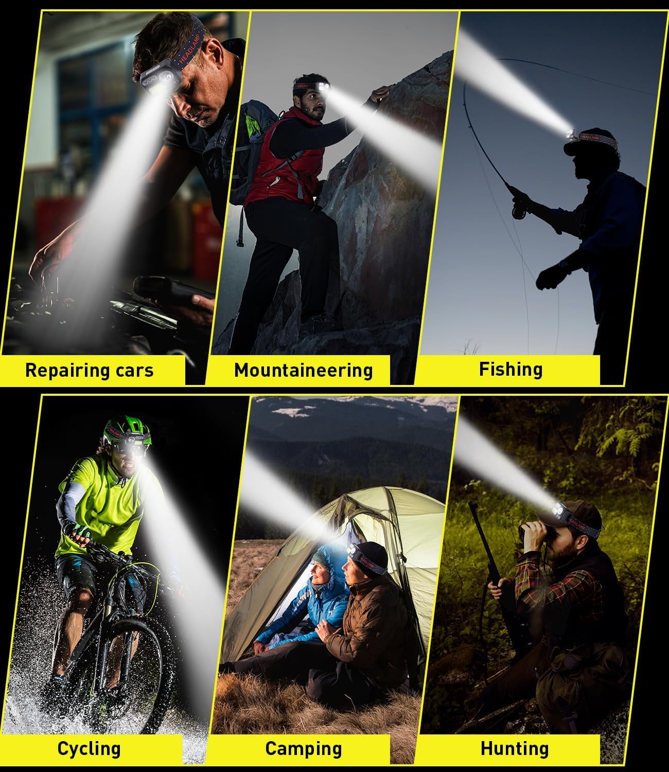 Headlamp Rechargeable 1200 Lumen Head Lamps Led Rechargeable Motion Sensor Headlamps with Red Light, 14 Mode Head Lights Forehead, Super Bright Hard Hat Light for Running, Fishing, Camping