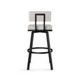 thumbnail image 4 of Amisco Staten 26 In. Swivel Counter Stool - Light Grey Polyester / Black Metal, 4 of 9