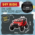 thumbnail image 7 of Arnahaishe 24V Ride On Car Toy, Electric Jeep with Remote Control, LED Light, USB and Bluetooth for Kids of 3-8, Red, 7 of 7