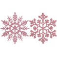thumbnail image 1 of Sea Team Adornos navideños de plástico con Copos de Nieve con Purpurina, Decoraciones para árboles de Navidad, 4 Pulgadas, Juego de 36 Rosas, 1 of 1