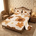 thumbnail image 2 of Erosebridal Sunflower Bow Bed Sheets 4-Piece,Fall Harvest Full Size Sheets,Brown,1 Flat Sheet, 1 Fitted Sheet and 2 Pillowcases, 2 of 6