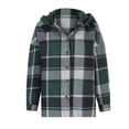 thumbnail image 4 of HAPIMO Rollbacks Shacket Jackets for Women Womens Lapel Bust Pocket Outwear Casual Comfy Plaid Print Button Down Jacket Girls Fall Fashion Tops Long Sleeve Green XXL, 4 of 5