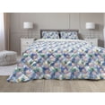thumbnail image 1 of Tropical Comforter & Sham Bedding Set, Pineapples Bananas Monstera and Palm Tree Leaves Hawaiian Summer Season Foliage, 3 pcs Duvet Set Microfiber Filling Quilt, 5 Sizes, Multicolor, by Ambesonne, 1 of 4
