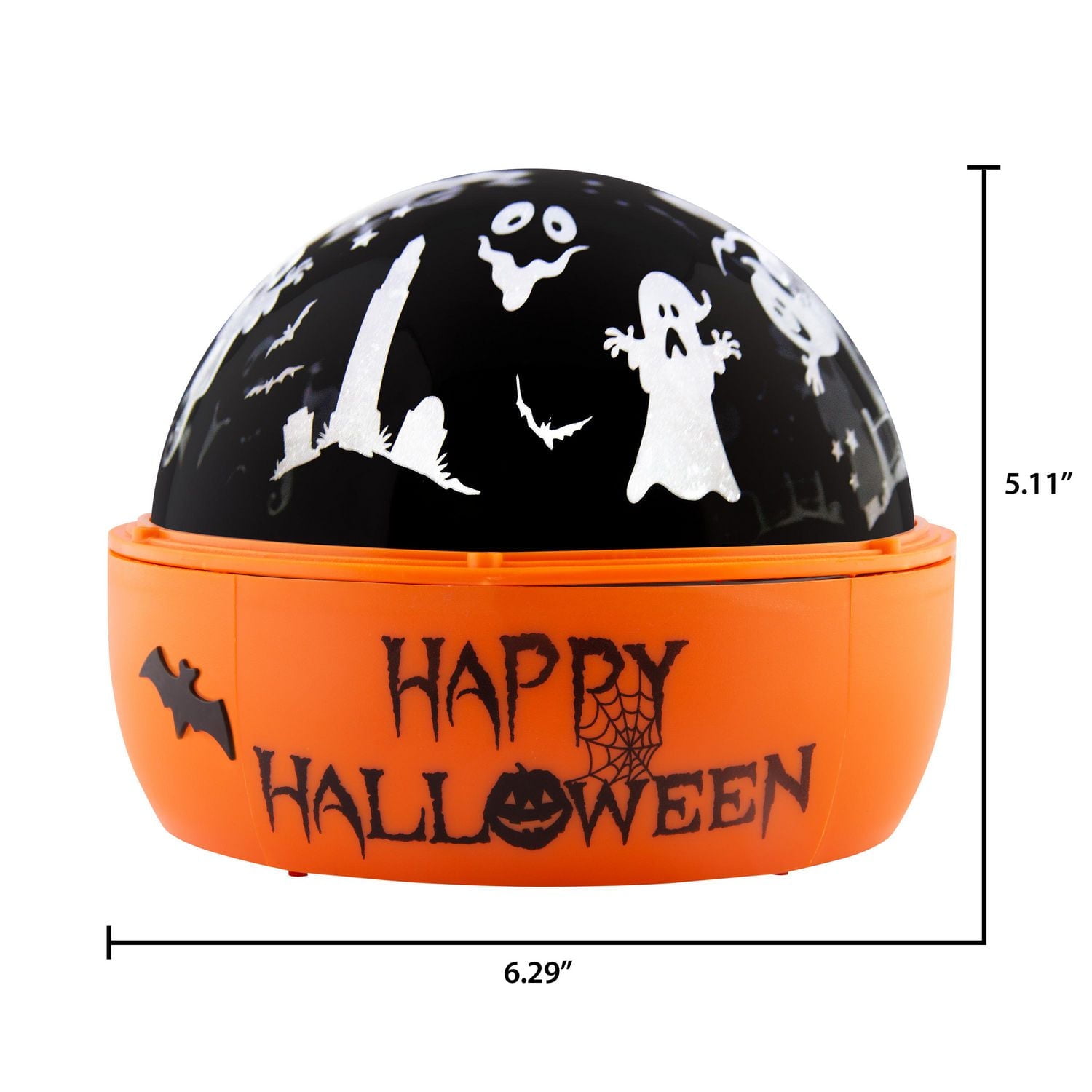 Projection de Lumière d'Halloween sur Table avec Ombres et Fantômes Effrayants (Blanc)