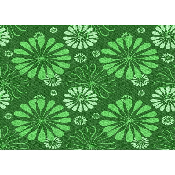 Ahgly Company Machine Washable Indoor Rectangle Transitional Green Area Rugs, 2' x 4'