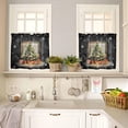 thumbnail image 4 of Christmas Black Kitchen Curtains and Valances Set, Rod Pocket Curtains Tier Farmhouse Window Curtains 36 Inch Length, Xmas Pine Tree Ball Snowflake 3 Piece Kitchen Curtains Set, 4 of 6